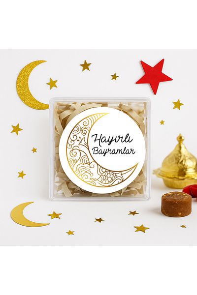 reprodesign Happy Holidays Printed 4 cm Round Labels 24 Pieces