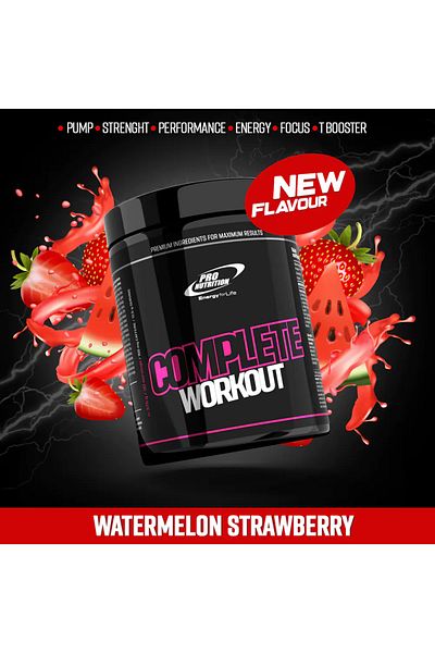 Pro Nutrition Pre-workout training, Complete Workout Watermelon Strawberry 375g