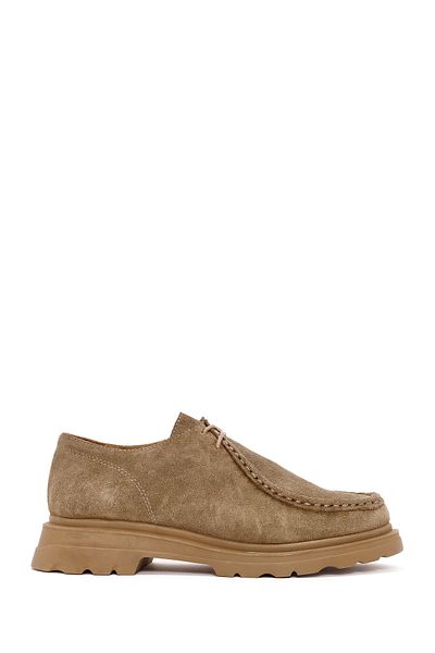 Derimod Women's Mink Laced Suede Leather Masculine Shoes 24Wfd 420110