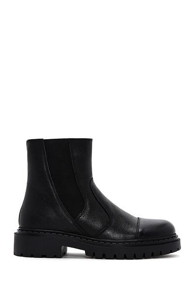 Derimod Black Leather Men's Casual Boots - Zippered, 24wfd 700618
