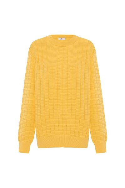 Peraluna Zacha 'o Neck' Pullover Three Size Striped Crew Neck Seasonal Men's Knitwear Sweater - Yellow