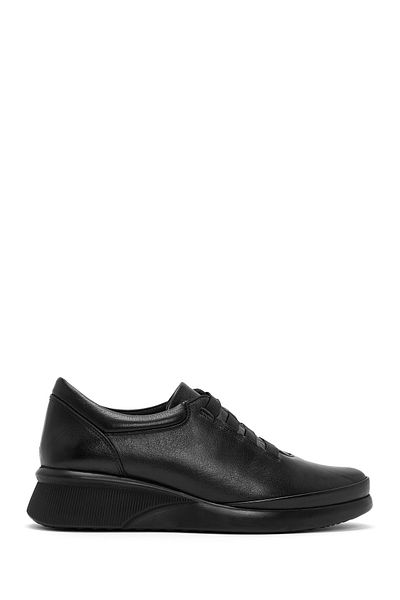 Derimod Black Leather Women's Comfort Shoes - 24wfd 500318