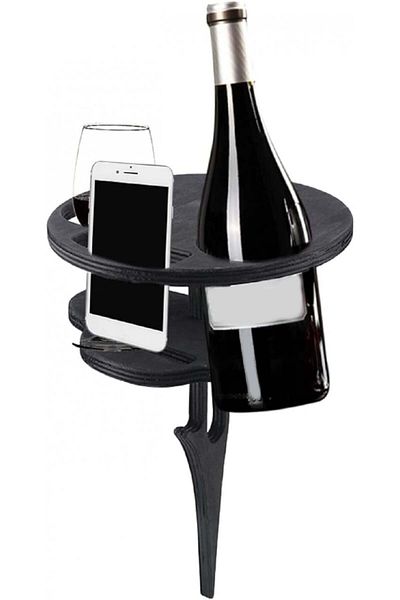 Kisbeibi Wine Picnic Table, , Bamboo Wood, Black, 15 X 10 X 1.6 Cm