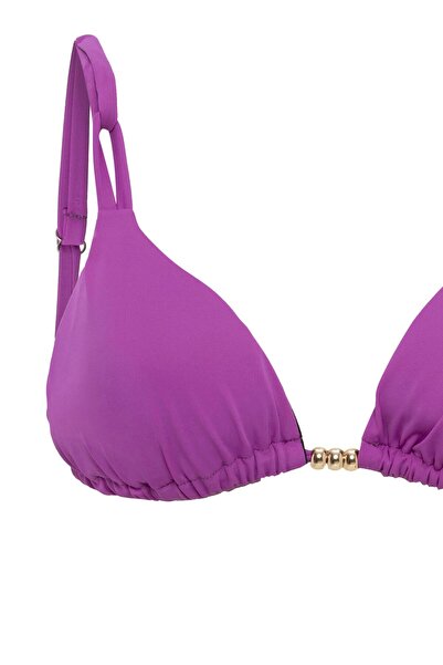 AQUAVİVA Women's Purple Izabella Triangle Bikini Set with Gold Accessories