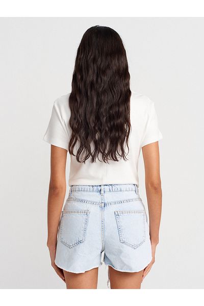 Dilvin 71989 Pantaloni scurți laser-albastru deschis