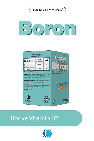 Tabvitamins Boron 120 Herbal Capsules Boron (3 Mg) Vitamin B2