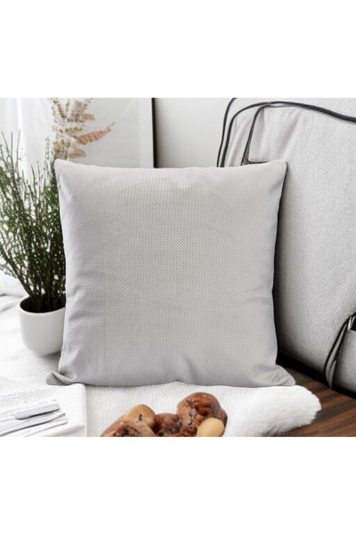 ASDİVA Notti Küçük Desenli Modern Açık Gri Dekoratif Kırlent Kılıfı 60x60