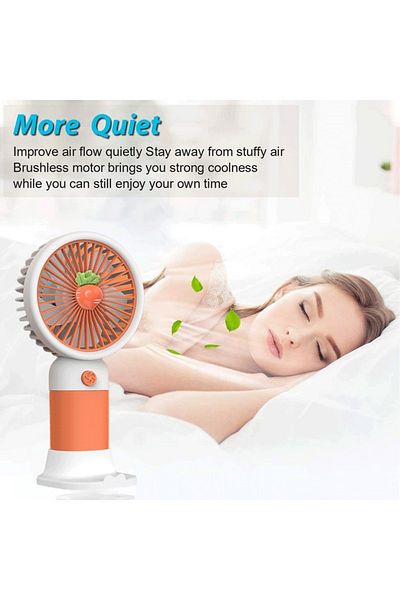 FOXMAG24 Portable mini fan, strawberry, powered by a rechargeable battery via USB