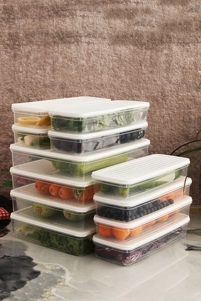 Leila 12 Pcs White Lid Storage Container, Refrigerator Organizer Microwave and Freeze Suitable 18Lt