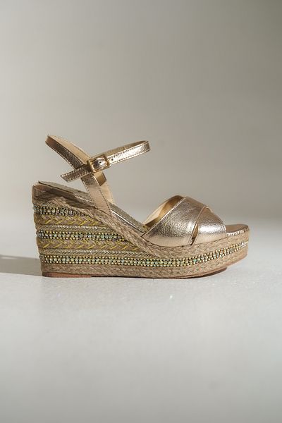 Elile Shoes Genuine Leather Wedge Heel Sandals from Size 33 to Size 45