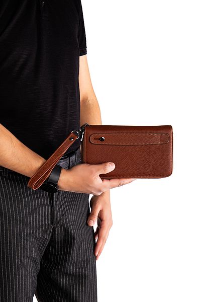 Niki Leather Τσάντα χειρός Morata από γνήσιο δέρμα με φερμουάρ