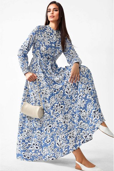 Hiccup Rochie modestă din viscoză cu model de guler de cămașă