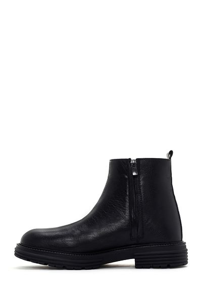 Derimod Black Leather Men's Boots - Zippered, Casual, 24wfd 700418