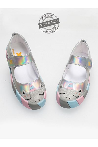 Casabony Unicorn 3d Hologram Girls' Ballerina Sneakers
