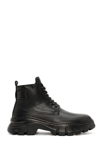 Derimod Men's Black Lace-Up Leather Casual Boots 24Wfd 641818