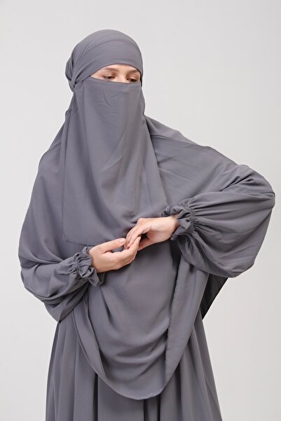 Altobeh Abaya Set - 3 Piece Set - Ruffled Sleeve Belted Sheet Veil Set