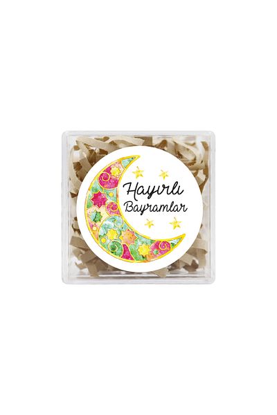 reprodesign Happy Holidays Printed 4 cm Round Labels 24 Pieces