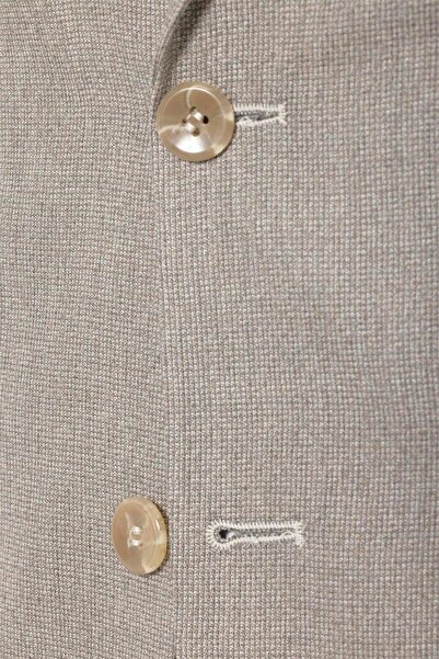 SÜVARİ Κλασικό κοστούμι μπεζ εφαρμοστό με μοτίβο με μυτερό γιακά 6 Drop