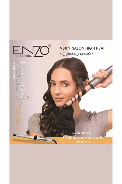 ENZO EN-9112 Custom Hair Tool 360 Degree Rotating Hair Crimper Conical Curling Iron