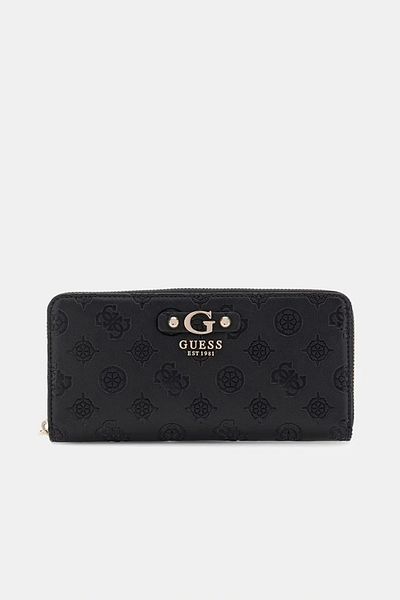 Guess Gerty Slg Large Zip Around Women's Black Wallet Swpd9529146-Bla