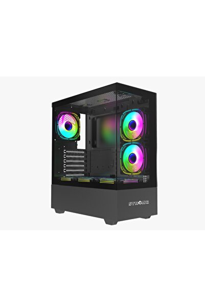 Strong Melkor Siyah 6x 120mm ARGB ATX Gaming Bilgisayar Kasası Powersız