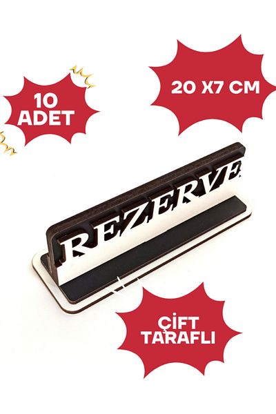 Mars Wooden Cafe & Restaurant Reserved Lettering Double Sided 10 Pieces - in Sizes 20 cm X 7 cm