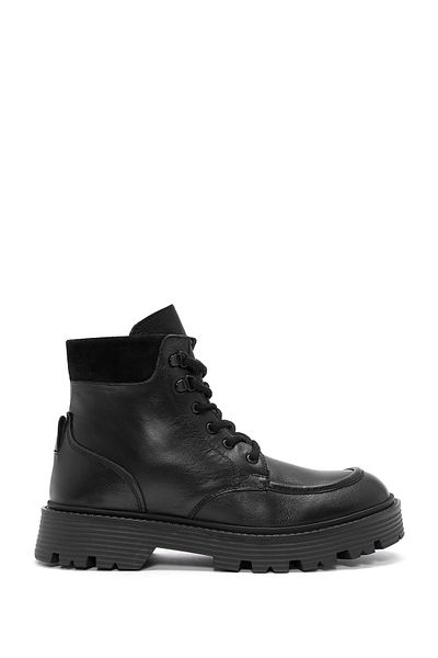 Derimod Men's Black Lace up Leather Boots 24Wfd 701918