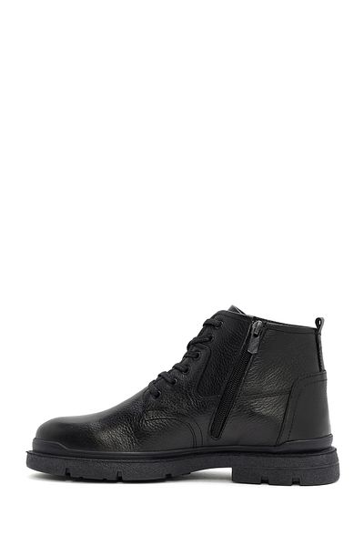 Derimod Black Leather Zippered Men's Casual Boots - 24WFD6806FT