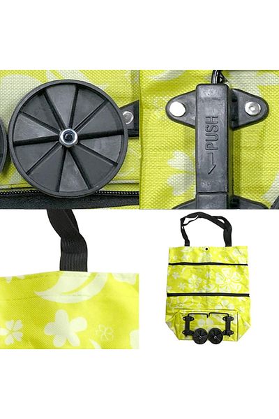NAUDILIFE Shopping Bag, Polyester, Yellow/white/black, 40 X 45 X 35 Cm