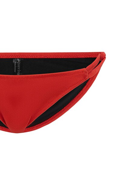 AQUAVİVA Women's Red Izabella Triangle Bikini Set with Gold Accessories