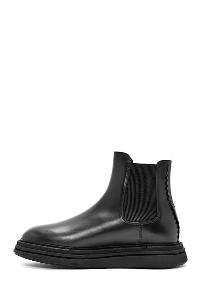 Derimod Men's Black Leather Chelsea Boots 24Wfd 641718