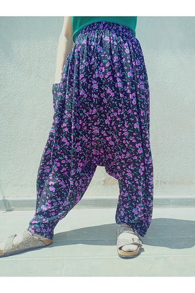 hoaryage Pânză de presiune din viscoză, cu modele florale, cu buzunare, 100% bumbac