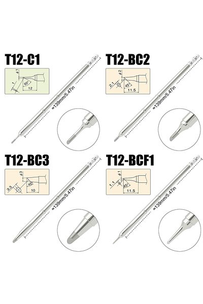 Choice T12-c1-bc2-bc3-bcf1 T12 Soldering Iron Tip Series 4-piece Set For T12 Welding Station Repair Tool Re