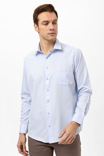 SÜVARİ Πουκάμισο με κλασικό γιακά Ice Blue Regular Dobby