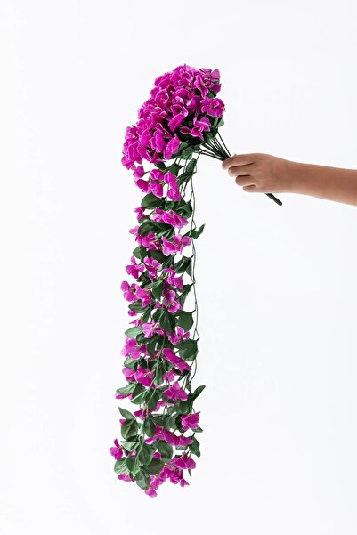 LUZAB Balkon,Duvar Süsü Yapay Çiçek Sarkan Begonvil Menekşe Sarmaşık Çiçeği MOR