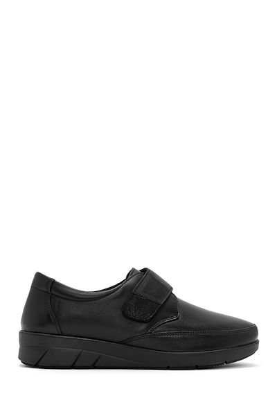 Derimod Black Leather Banded Comfort Women's Shoes - 24wfd 500518