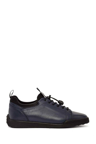 Derimod Navy Blue Leather Sneaker - Lace-Up, Men'S, 24Wfd 641118