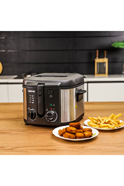 Geepas GDF36014 مقلاة عميقة، درجة حرارة قابلة للتعديل 130-190 درجة مئوية مع م...