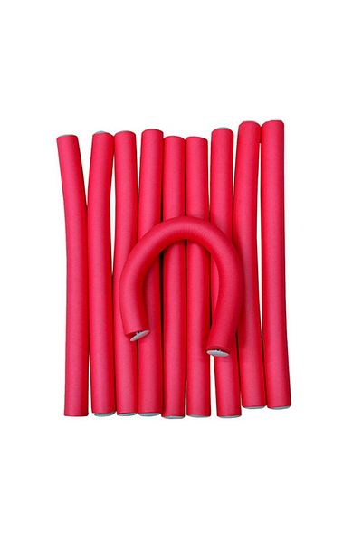 LA PERLA TECH Long Twist-flexible Foam Hair Roller -12 Pc, Red
