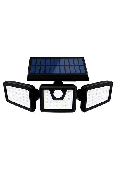 MACVI Lampa Solara Macvi® de Perete cu 74 LED-uri si Senzor Solar, 3000mAh, Rezistenta la Intemperii, IP65