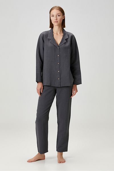 Barine Λινό παντελόνι Anthracite Lino