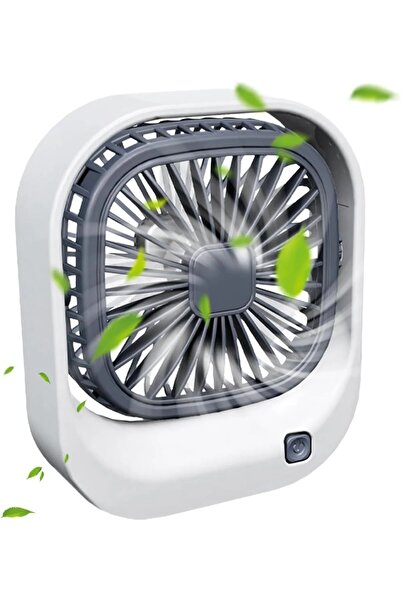 Enshall Mini Masaüstü Fan 3 Kademeli Ev, Ofis, Araç İçin Şarjlı Vantilatör
