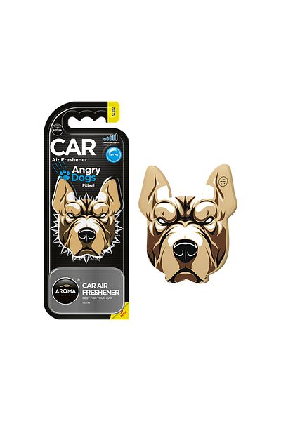 Aroma Car Air Freshener Angry Dogs Pitbull Scent, Strong Long Lasting Fragrance, Car Vent Clip