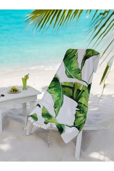 AİRYCOT Tropical Leaves Beach Towel