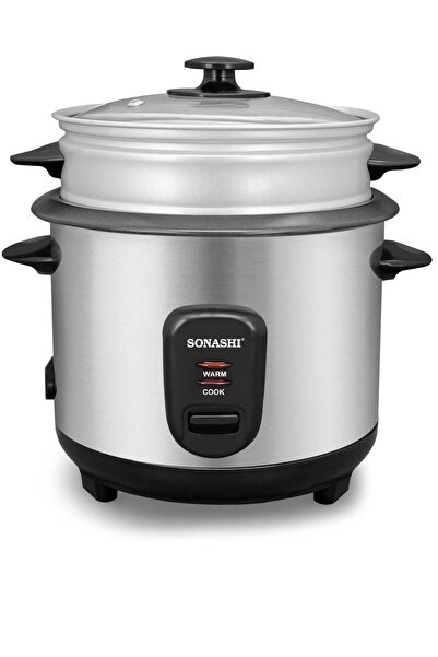 sonashi 1.5L Rice Cooker with Stainless Steel Housing and Removable Cooking Pot