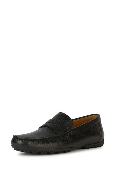 Geox Men's Black U Cosmopolis B - Tum 100% Leather, Genuine Leather Casual Loafer Shoes, Casual Shoes