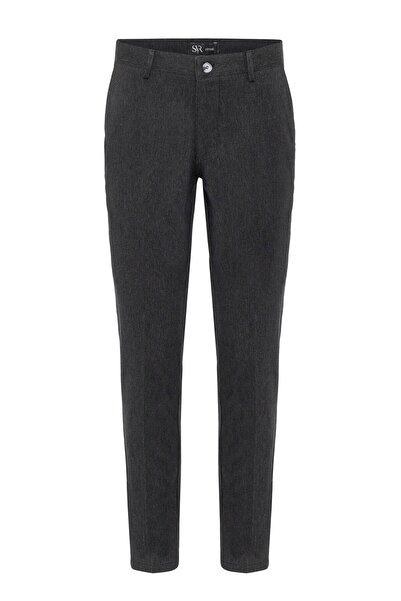 SÜVARİ Siyah Regular Armürlü Kanvas Pantolon