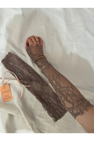 Nurcanilirboutique Vizon dantel eldiven kolluk