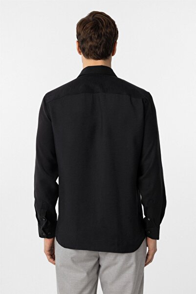 SÜVARİ Köşeli Manşet Slim Düz Gömlek