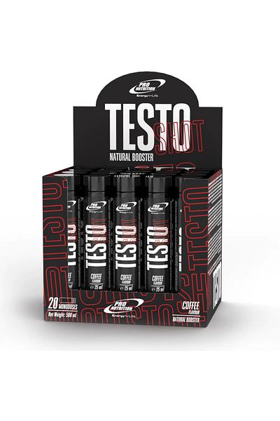 Pro Nutrition Pre-workout, Testo Shot Coffee 20 Single Doses X 25 ml